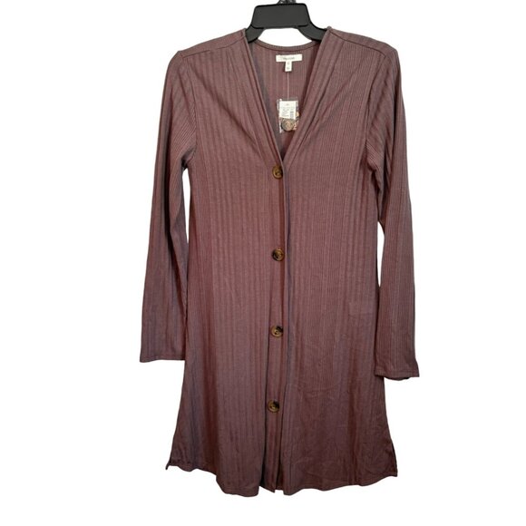 Maurices Women's Button-Down Duster Cardigan Coatigan XS Polyester Rayon Spandex - Picture 2 of 12